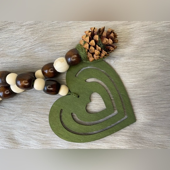 Handmade pine cone wreath / wooden basin garland - Picture 7 of 7